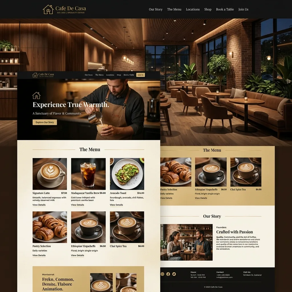 CAFE DE CASA - Custom CAFE WEBSITE Portal developed by CodeHTML