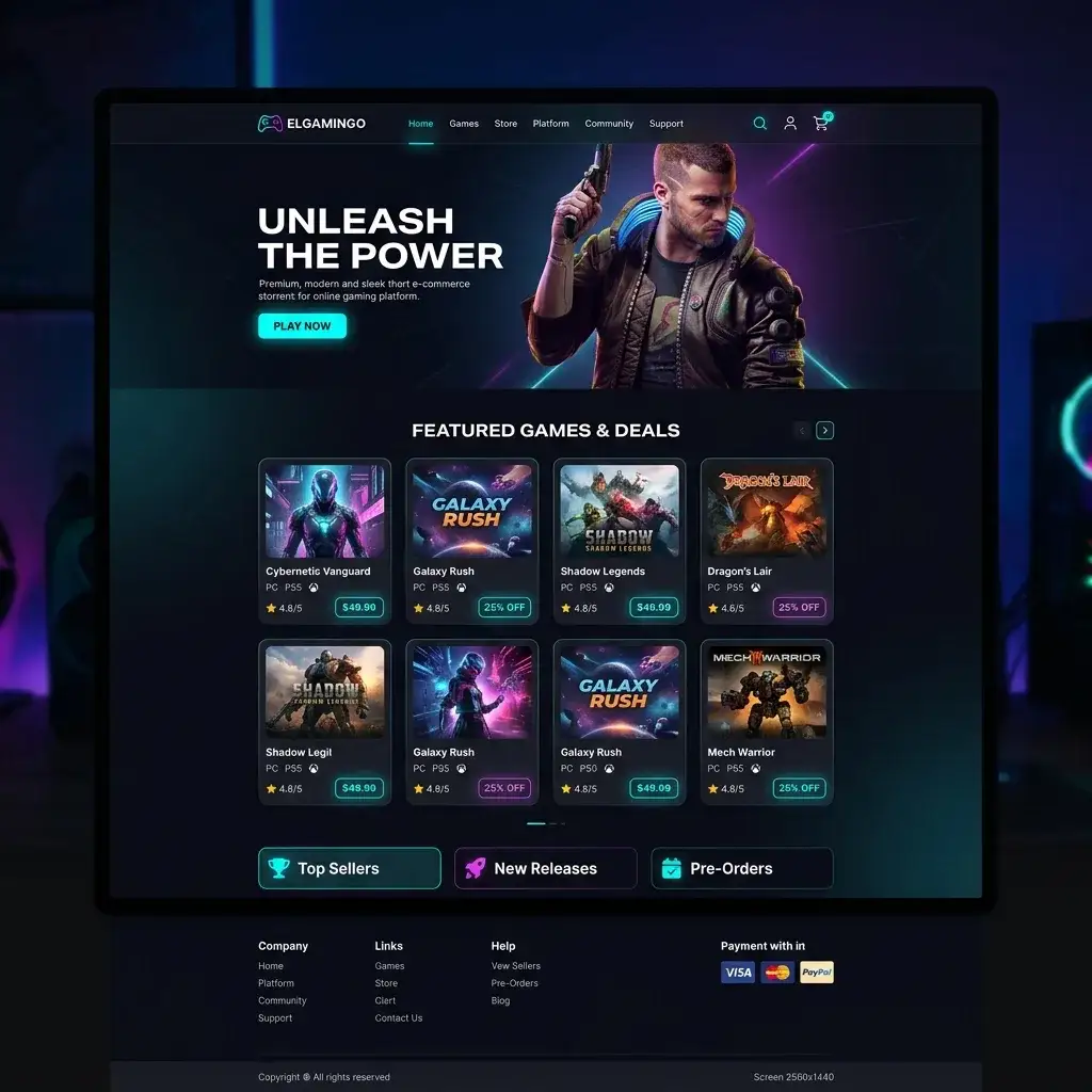 Elgamingo Store — Custom GAMING STORE Development Portfolio by CodeHTML